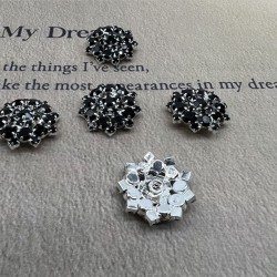 Пуговицы металл с чёрными стразами