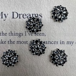 Пуговицы металл с чёрными стразами