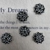 Пуговицы металл с чёрными стразами