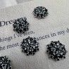 Пуговицы металл с чёрными стразами