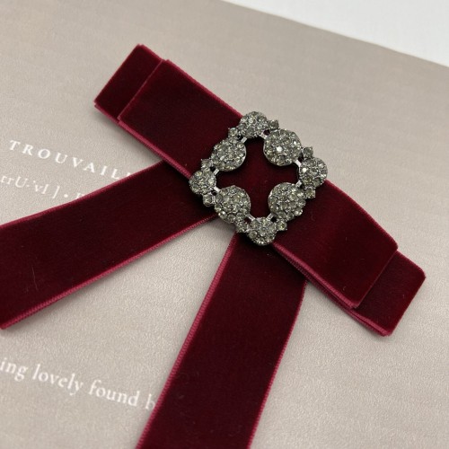 Бант брошь бархатный 2