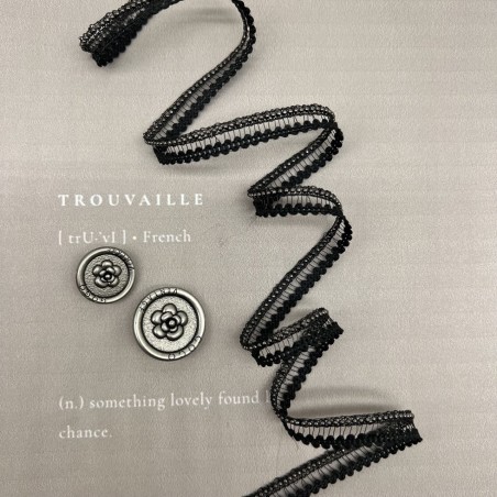 Тесьма декоративная прозрачная с цепочками-шариками, 1 см