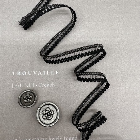 Тесьма декоративная прозрачная с цепочками-шариками, 1 см