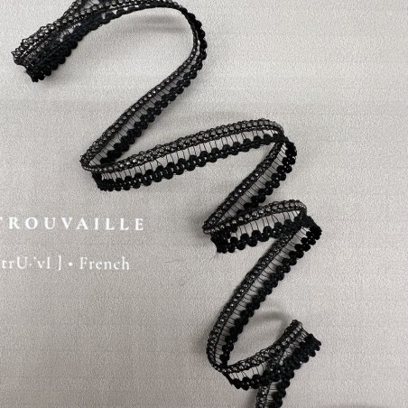 Тесьма декоративная прозрачная с цепочками-шариками, 1 см