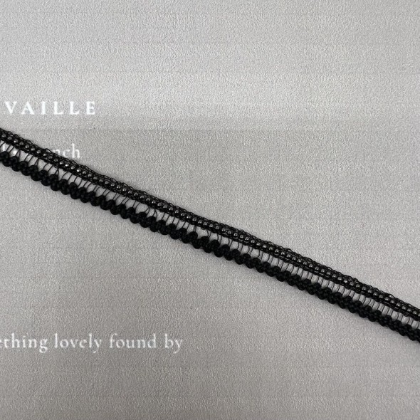 Тесьма декоративная прозрачная с цепочками-шариками, 1 см