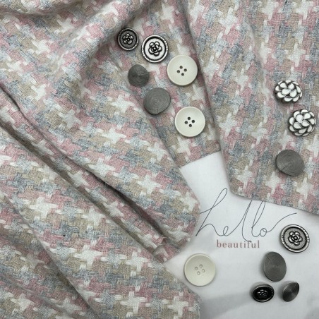 Ткань твид с шерстью в составе в пастельных тонах