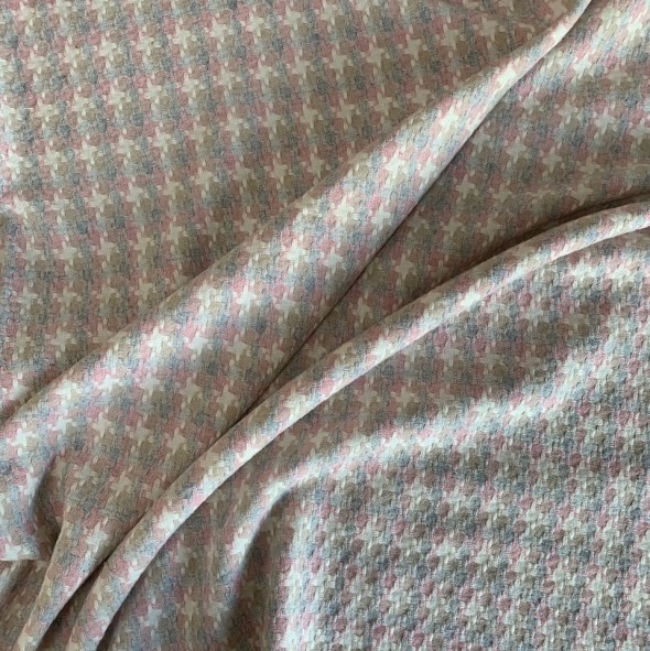 Ткань твид с шерстью в составе в пастельных тонах