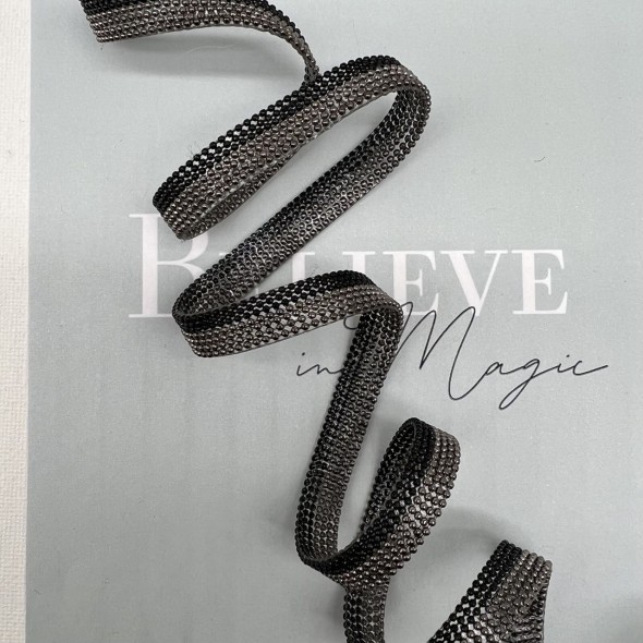 Тесьма мониль двухцветная на клеевой основе,10 мм