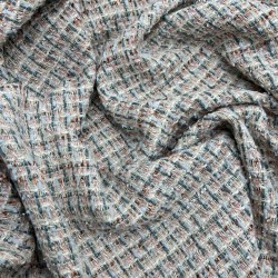 Твид меланжевый в пастельных тонах с тонкими нитями золотистого люрекса