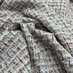 Твид меланжевый в пастельных тонах с тонкими нитями золотистого люрекса