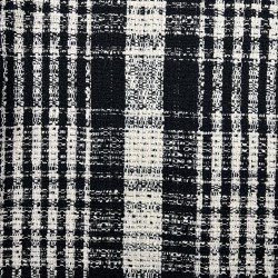 Твид в крупную клетку, черно-молочный