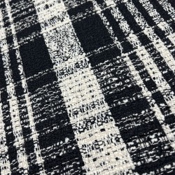 Твид в крупную клетку, черно-молочный