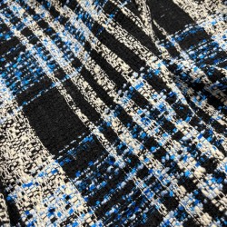 Твид в крупную клетку с неоново-голубыми нитями