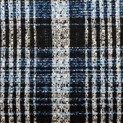 Твид в крупную клетку с неоново-голубыми нитями