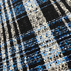 Твид в крупную клетку с неоново-голубыми нитями