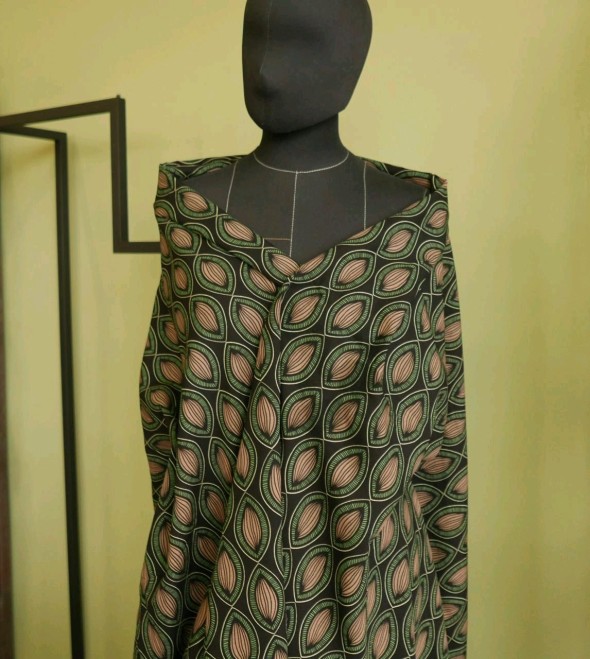 Лен с вискозой принтованный