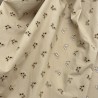 Ткань хлопок шитьё бежевого цвета с бабочками
