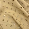 Ткань хлопок шитьё бежевого цвета с бабочками