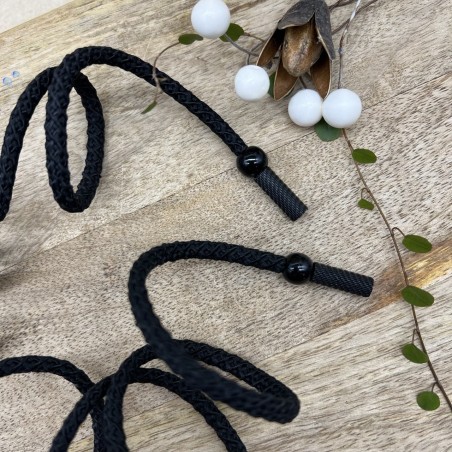 Шнурки кругловязаные цилиндрические чёрные матовые