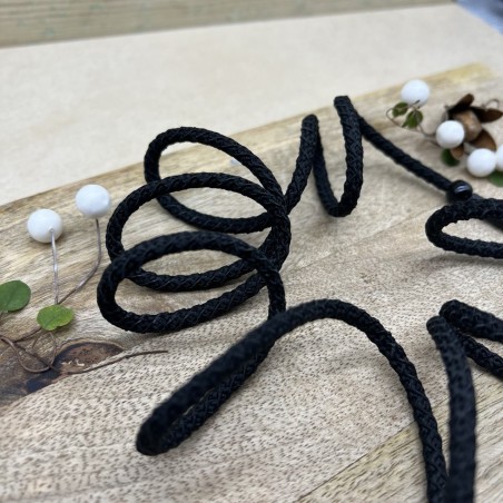 Шнурки кругловязаные цилиндрические чёрные матовые