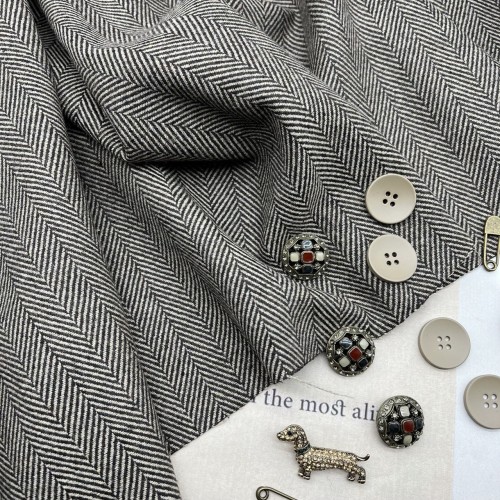 Ткань костюмная ёлочка в коричнево-бежевых тонах