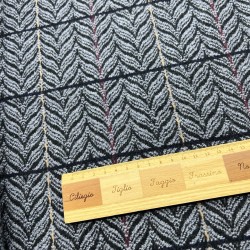 Ткань пальтово-костюмная серо-голубая с рисунко