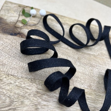 Шнурки трикотажные кругловязаные чёрные с блестящей нитью в тон