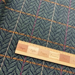 Ткань пальтово-костюмная темно-зелёная с рисунком