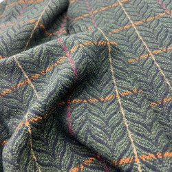 Ткань пальтово-костюмная темно-зелёная с рисунком