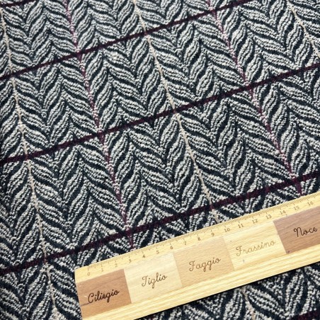 Ткань пальтово-костюмная серо-бежевая с рисунком