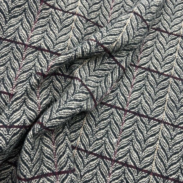 Ткань пальтово-костюмная серо-бежевая с рисунком