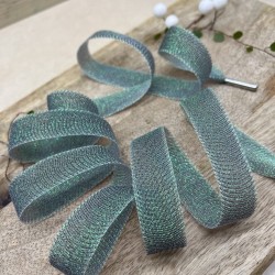 Шнурки прозрачные изумрудные с люрексом