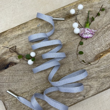 Шнурок трикотажный кругловязаный серый с люрексом, 10 мм