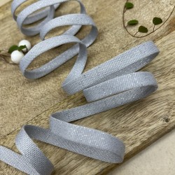 Шнурок трикотажный кругловязаный серый с люрексом, 10 мм