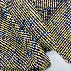 Твид с пёстрыми шифоновыми лентами