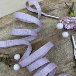 Шнурок трикотажный кругловязаный нежно-розовый с люрексом, 10 мм