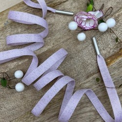 Шнурок трикотажный кругловязаный нежно-розовый с люрексом, 10 мм