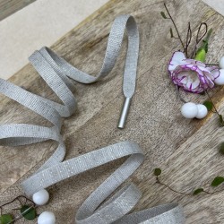 Шнурок трикотажный кругловязаный холодный бежевый с люрексом,10 мм