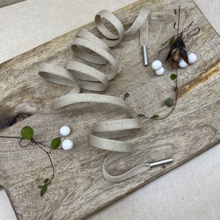 Шнурок трикотажный кругловязаный золотистый бежевый с люрексом,10 мм