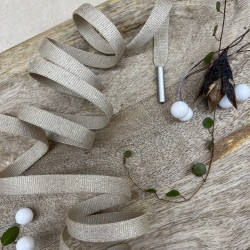 Шнурок трикотажный кругловязаный золотистый бежевый с люрексом,10 мм