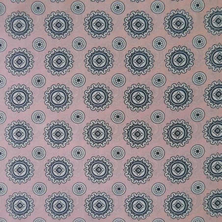 Шёлк нежно- розовый  с геометрическими ажурными кругами