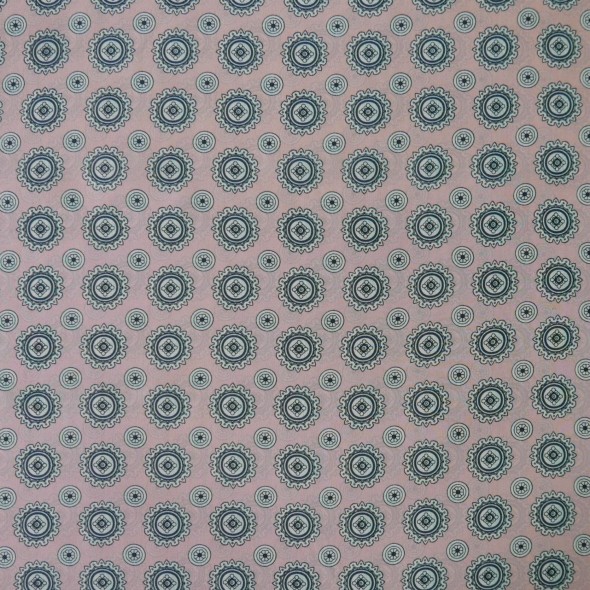 Шёлк нежно- розовый  с геометрическими ажурными кругами