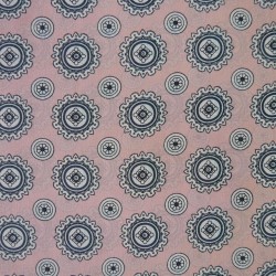 Шёлк нежно- розовый  с геометрическими ажурными кругами