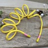 Шнурок трикотажный кругловязаный ярко-желтый с прорезиненными наконечниками