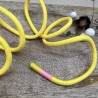 Шнурок трикотажный кругловязаный ярко-желтый с прорезиненными наконечниками