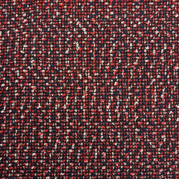 Твид в сине-красных тонах с золотистым люрексом