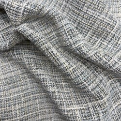 Твид тонкий в молочно-голубых тонах с золотистым люрексом