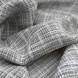 Твид тонкий в молочно-голубых тонах с золотистым люрексом