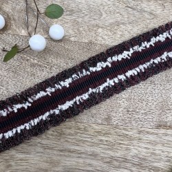 Тесьма репсовая цвета бордо с бахромой и петельками по краям, 3 см