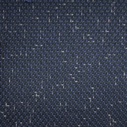 Твид чёрный с синими и серебристыми нитями